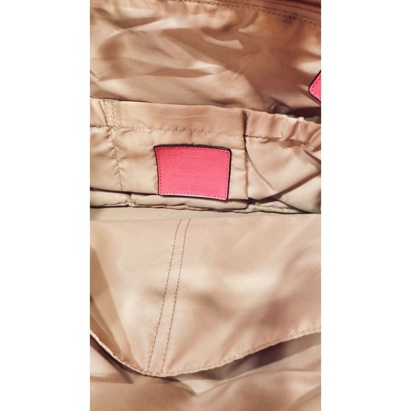 Coach Signature C Pink Nylon Shoulder Bag Convertible Strap12x16x6 preloved - Picture 9 of 13